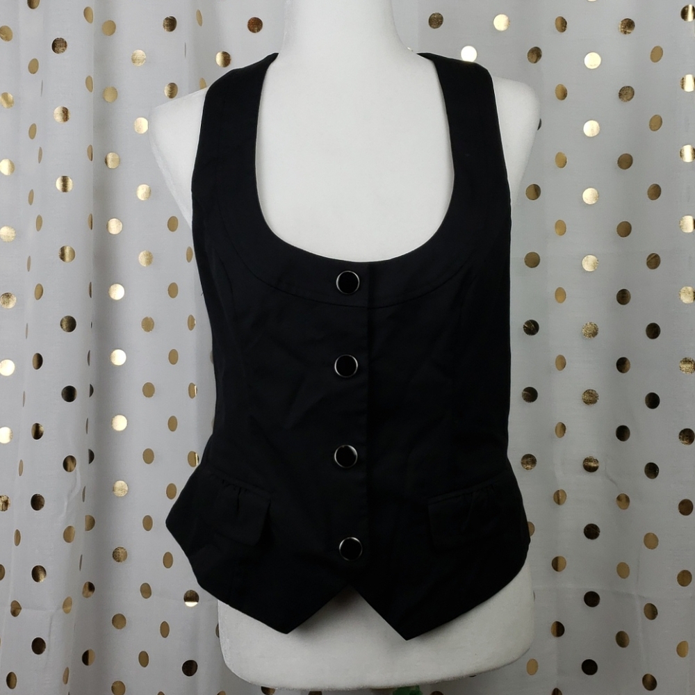 Maurices Black Button Vest